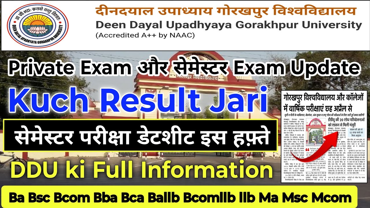 DDU Private & Semester Exam Update 2026 | Datesheet & Results Out! | BA, BSc, BCom, MA, MCom