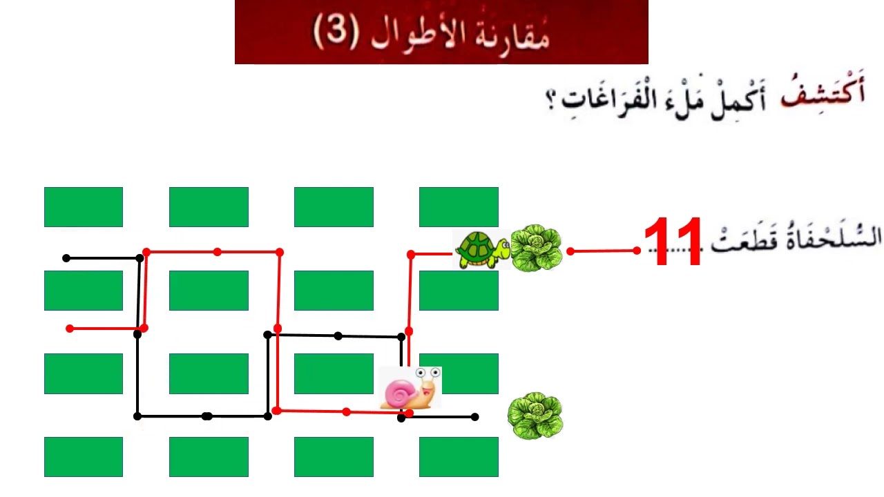 مقارنة الأطوال 3 درس رياضيات السنة الأولى إبتدائي