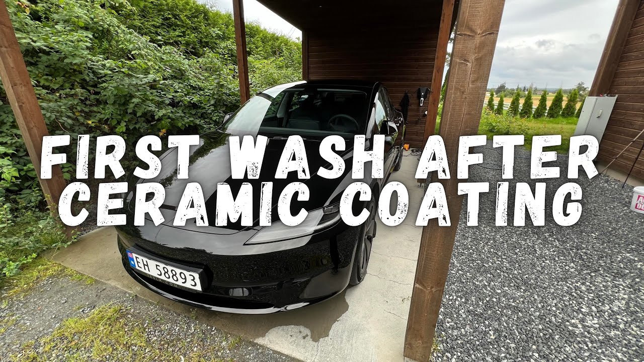 Tesla Model 3. First wash after ceramic coating.