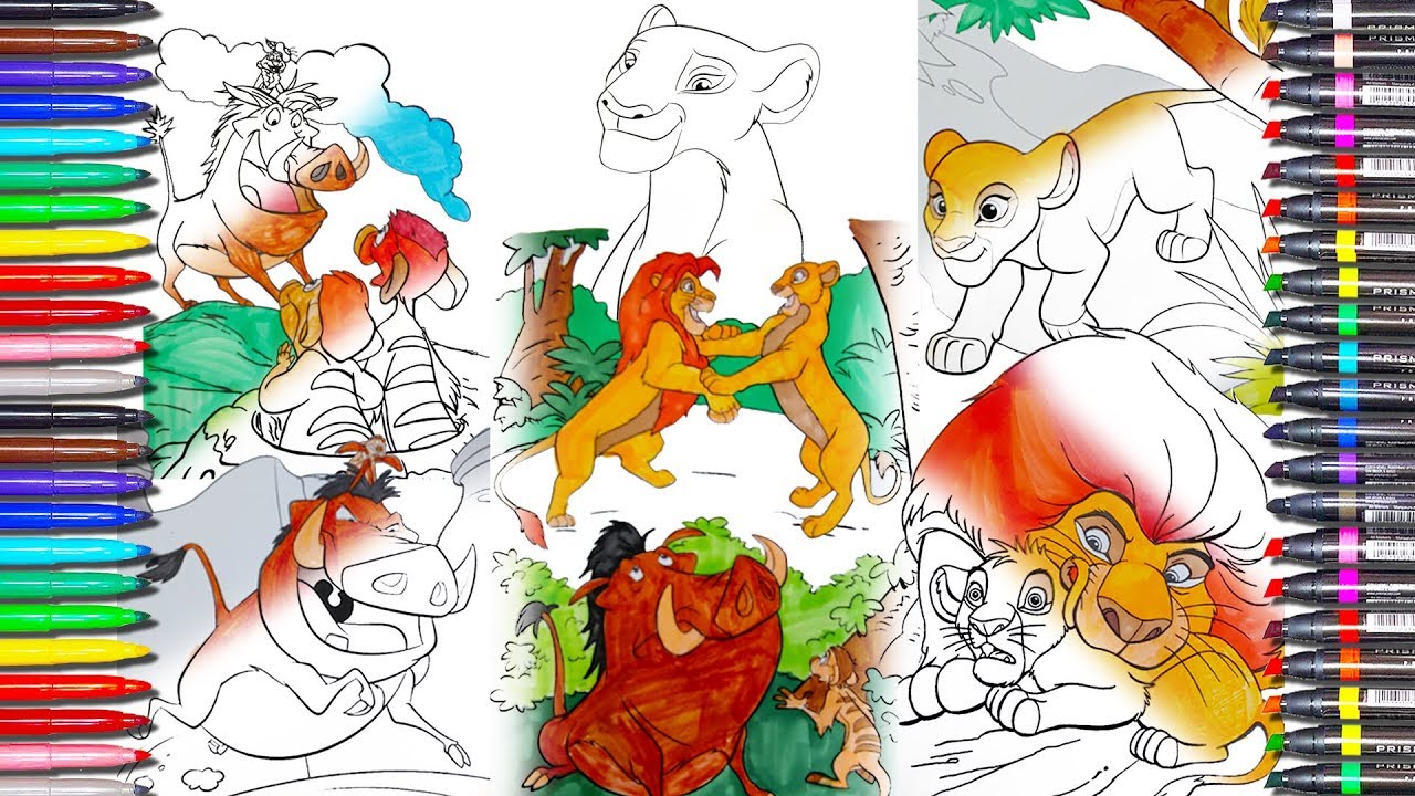 The Lion King Coloring Pages book How To Draw Lion King Disney Movie coloring Learn colors for Kids.