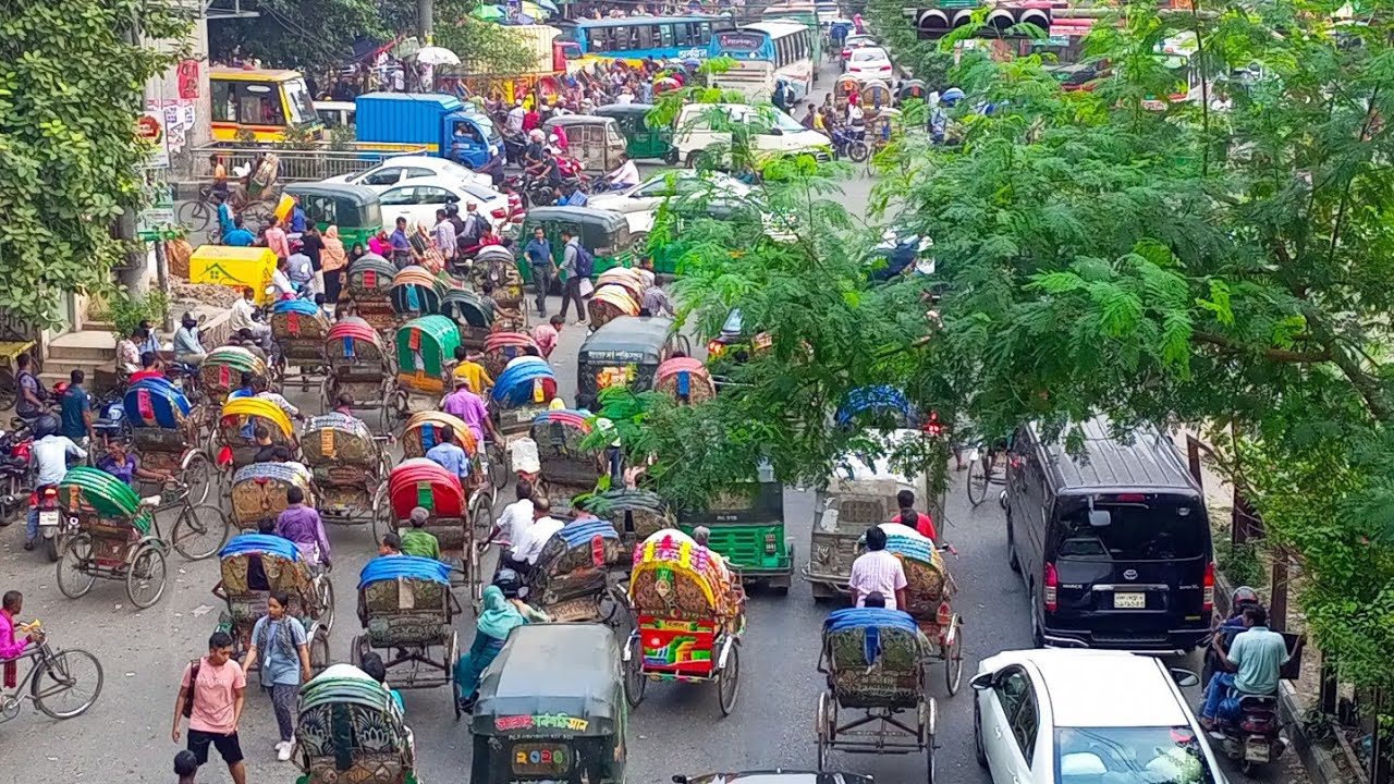 Vehicle Noise in City Street - Incredible Traffic Jam & Traffic Sounds - Dhaka Street View 4