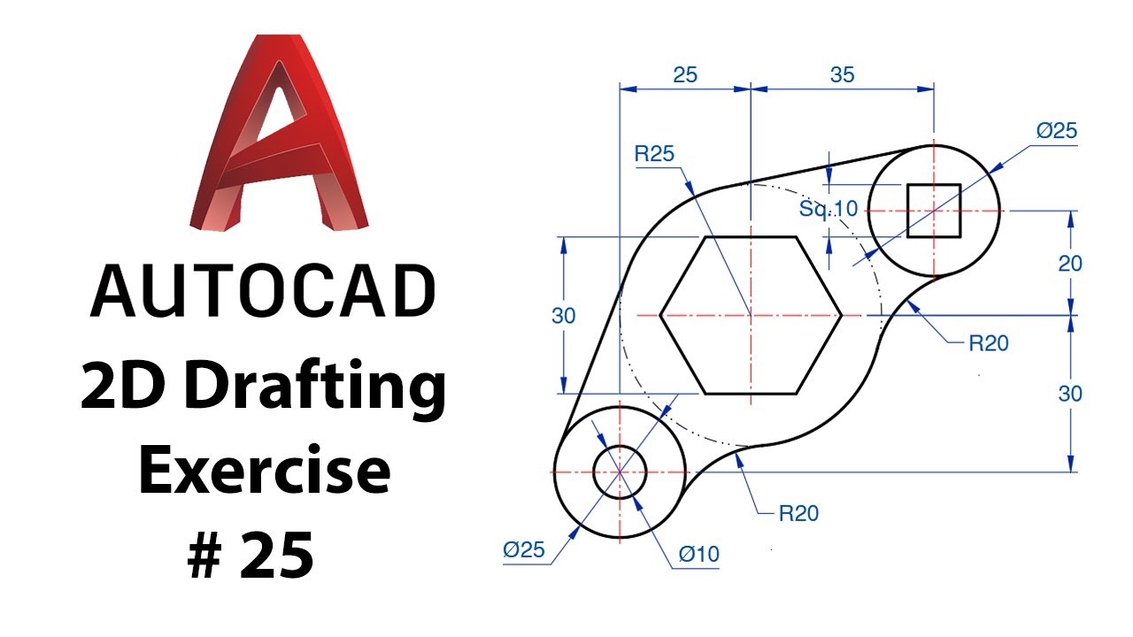 AutoCAD 2D Drafting Exercise # 25 - Basic to Advance in Hindi