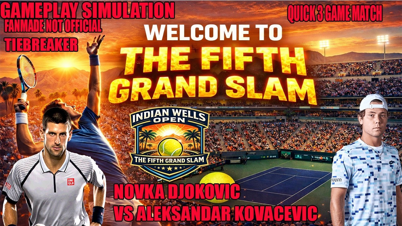 Indian Wells Open | Novak Djokovic   vs Aleksandar Kovacevic    09 MAR 2026] | Gameplay Simulation