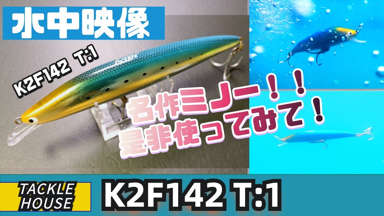 【水中映像】名作！K-TENシリーズ！k2f 142はやっぱり名作シーバスミノーだった！【タックルハウス】