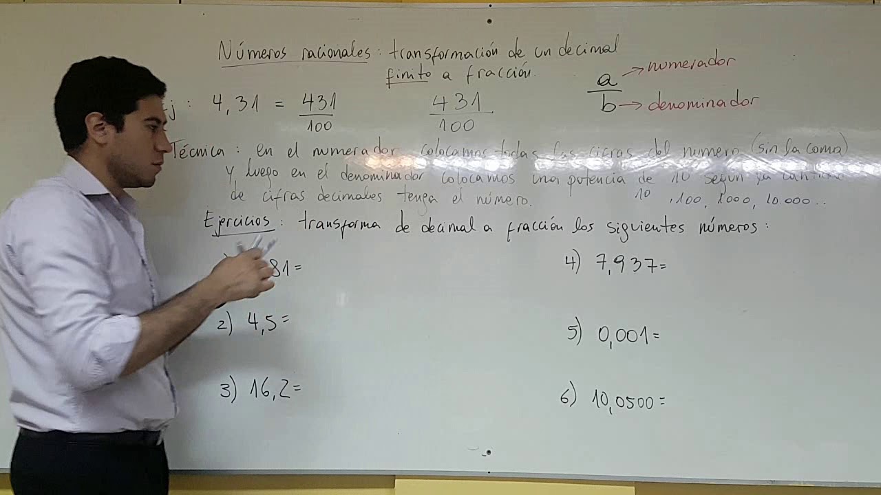 Transformación de un número decimal FINITO a fracción