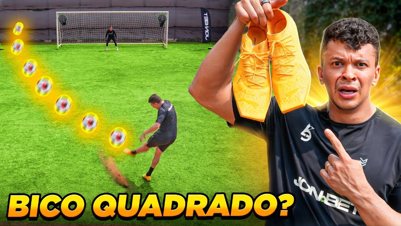 TESTANDO UMA CHUTEIRA BICO QUADRADO DE 4 MIL REAIS 💸  *boa ou ruim?!*