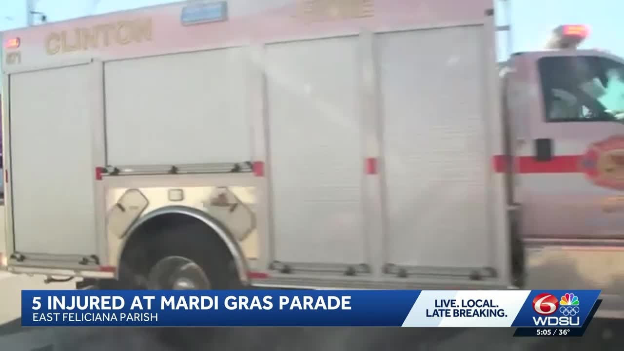 Five people, including 6-year-old shot at Mardi Gras parade in Clinton