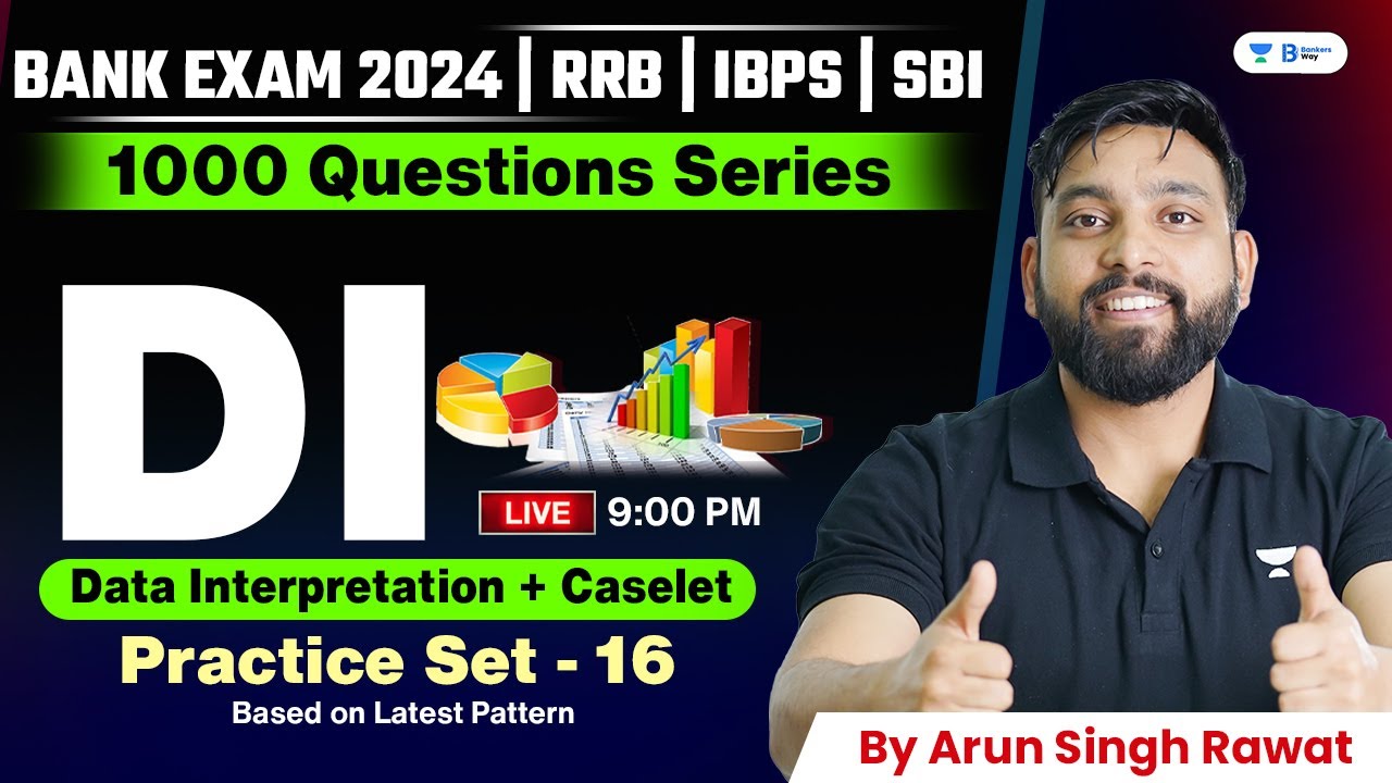 📊 Data Interpretations (DI) | 1000 Pre Level DI Set - 16 | RRB PO/CLERK | IBPS Clerk | SBI | RBI