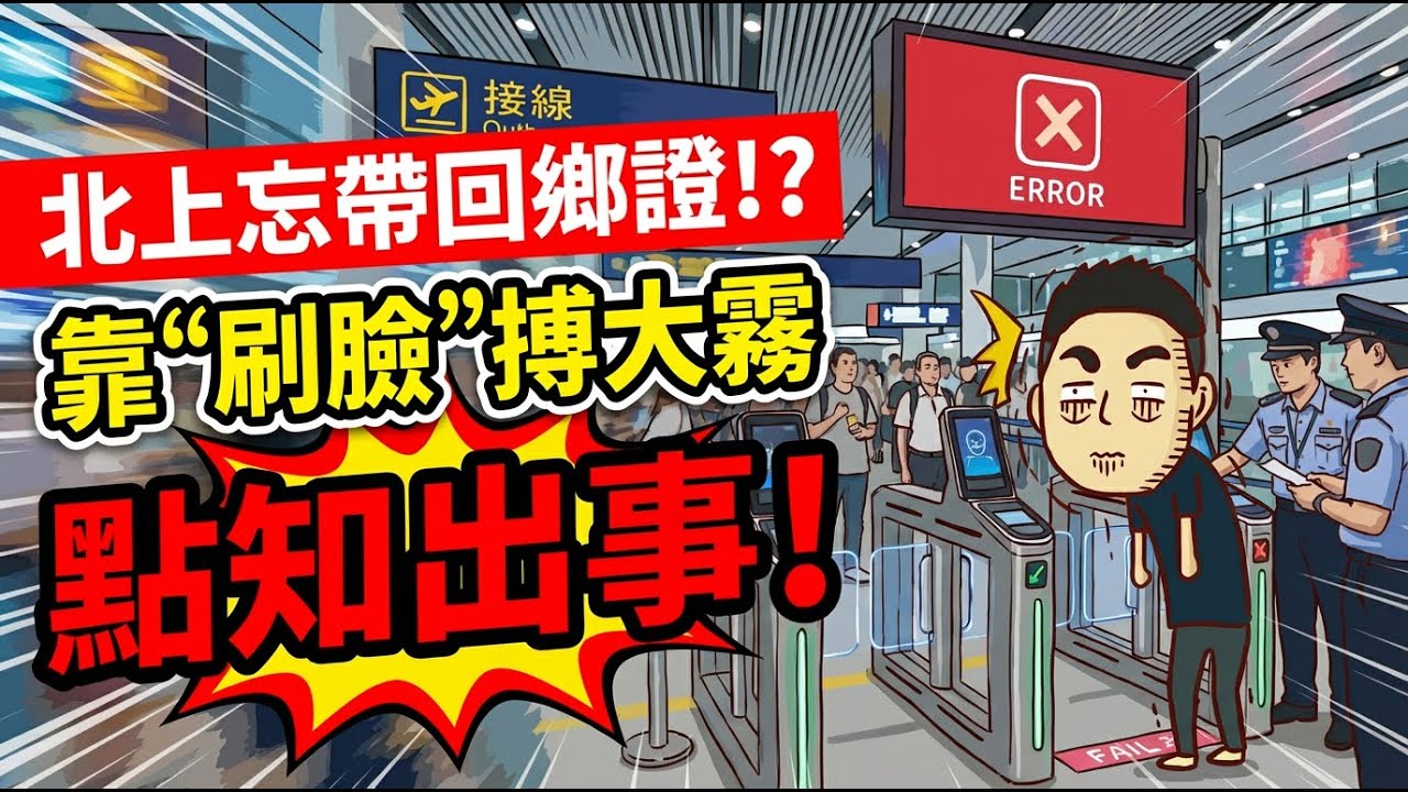 (北上旅遊) 北上忘帶回鄉證!靠刷臉搏大霧，點知出事！網友熱議的過關驚魂記(重新上載) (AI繁體字幕)