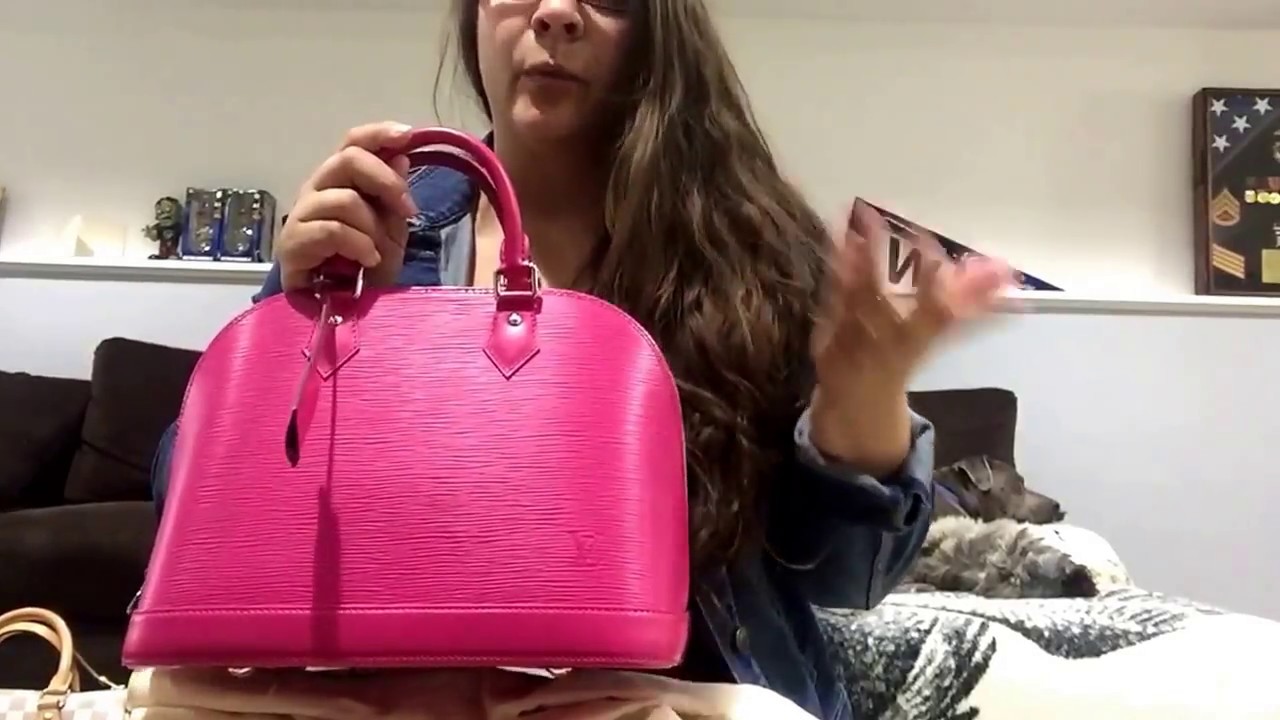 Louis Vuitton reveal Alma pm epi HOT PINK