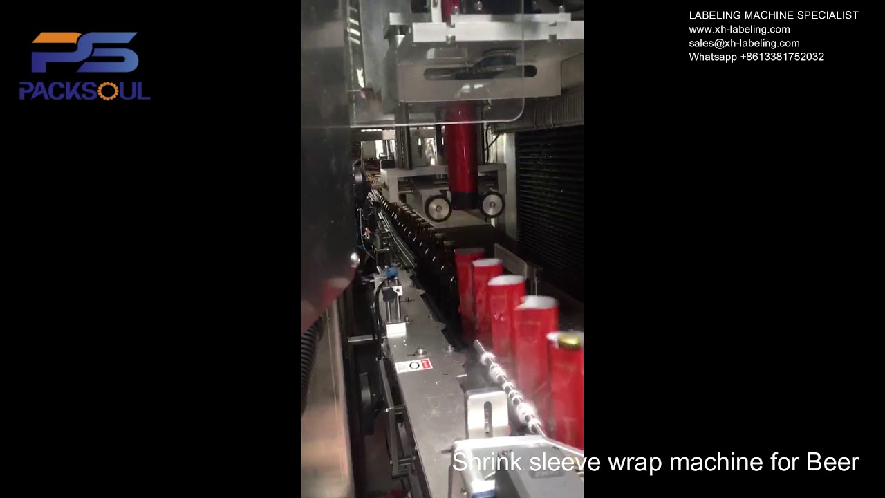 Shrink sleeve label applicator machine for Beer glass bottle