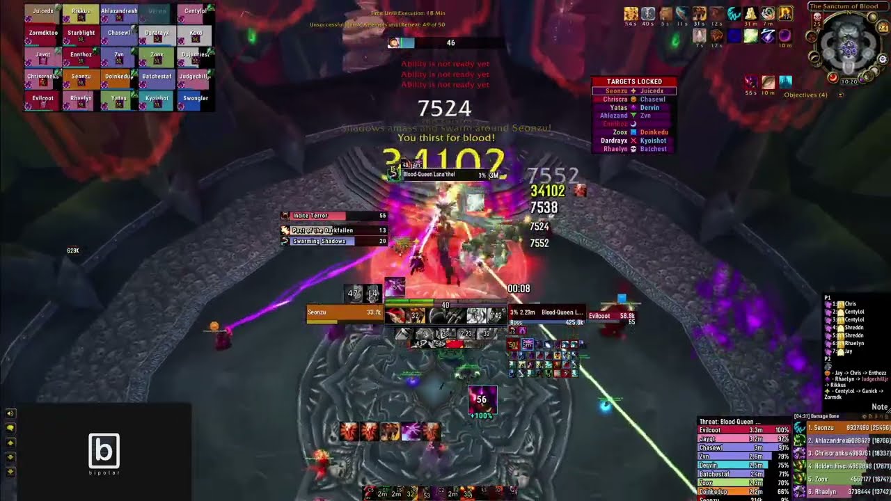 Rank 1 DPS All Classes Queen Lana'thel Heroic (25,511 DPS) Feral Druid WOTLK