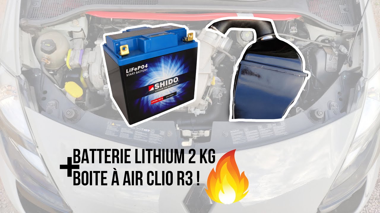 MONTAGE D'UNE BOITE A AIR DE CLIO R3 ET D'UNE BATTERIE DE 2 KILOS SUR LA CLIO 3 RS !