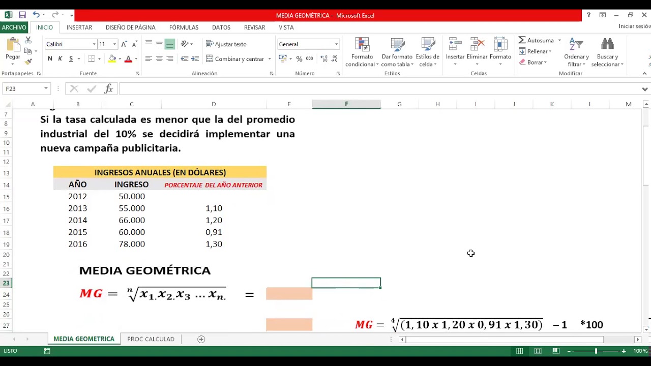 MEDIA GEOMÉTRICA