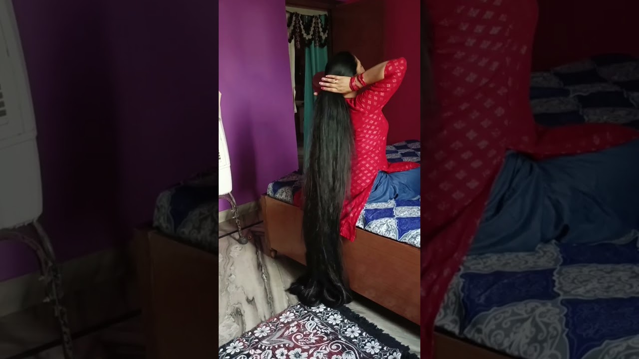 enjoy very very long hair play and hair bun drop 🤗@m.r.dhairgrowthvlogsuttrakhand