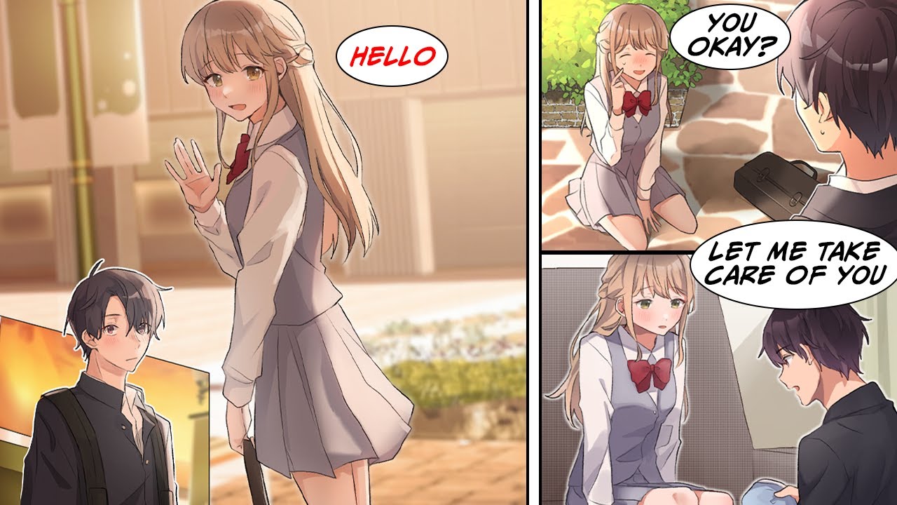 [Manga Dub] The pretty girl always waves to me in the morning... One day, she was hurt... [RomCom]