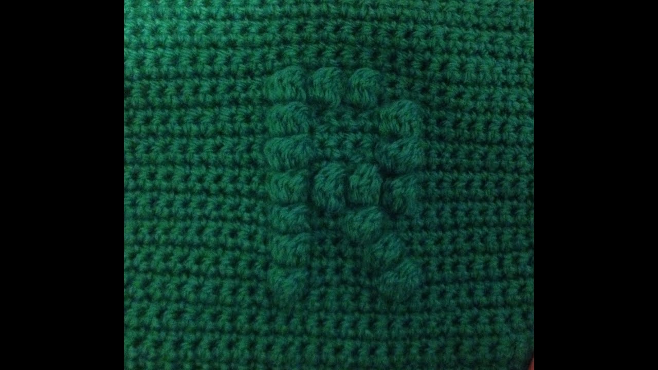 How to crochet a square with bobble stitch chart letter R