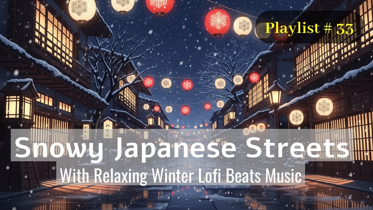 [Track 33] Snowy Town Lanterns 🌙 Warm Lofi Mix for Study, Work & Soothing Night Moments