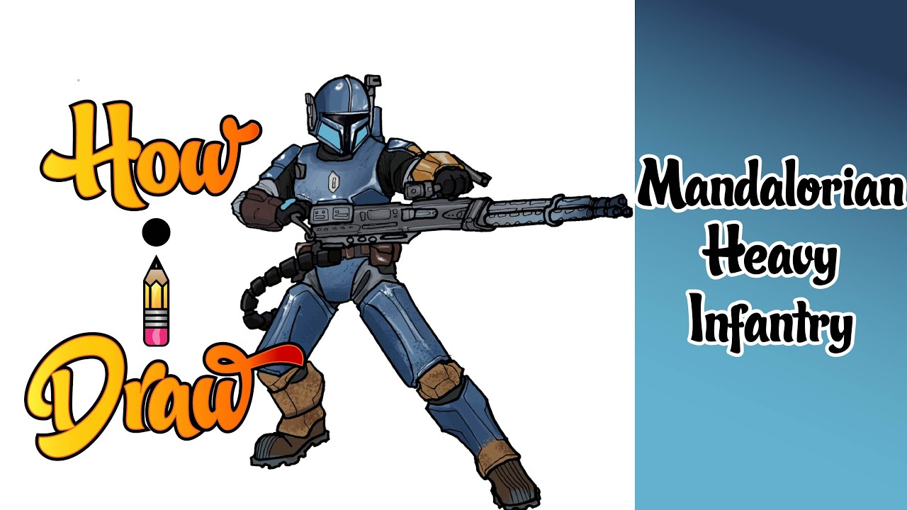 How I Draw the MANDALORIAN HEAVY INFANTRY from STAR WARS * how to draw mandalorian heavy infantry *