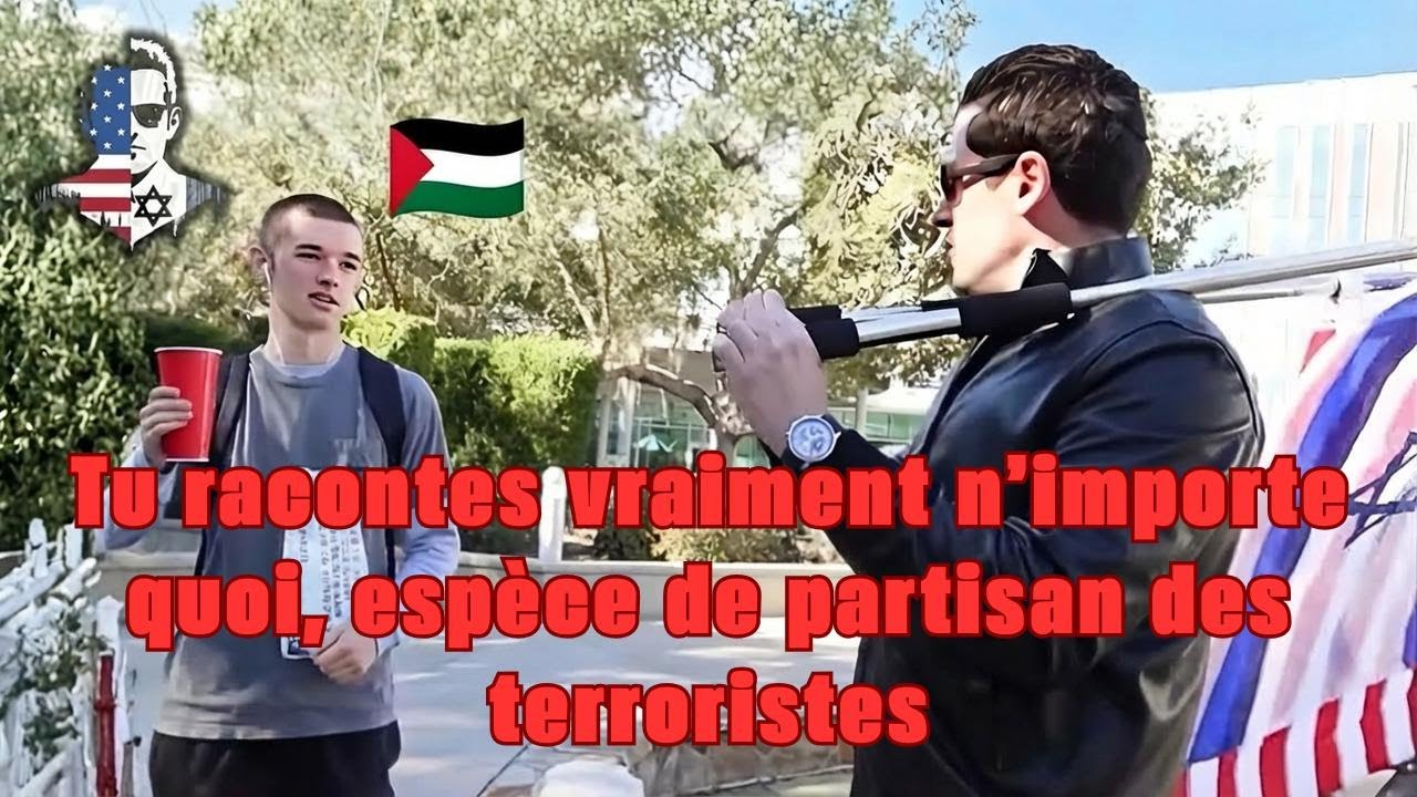 Un étudiant pro-Hamas affronte un homme avec un drapeau israélien… La suite va vous surprendre !