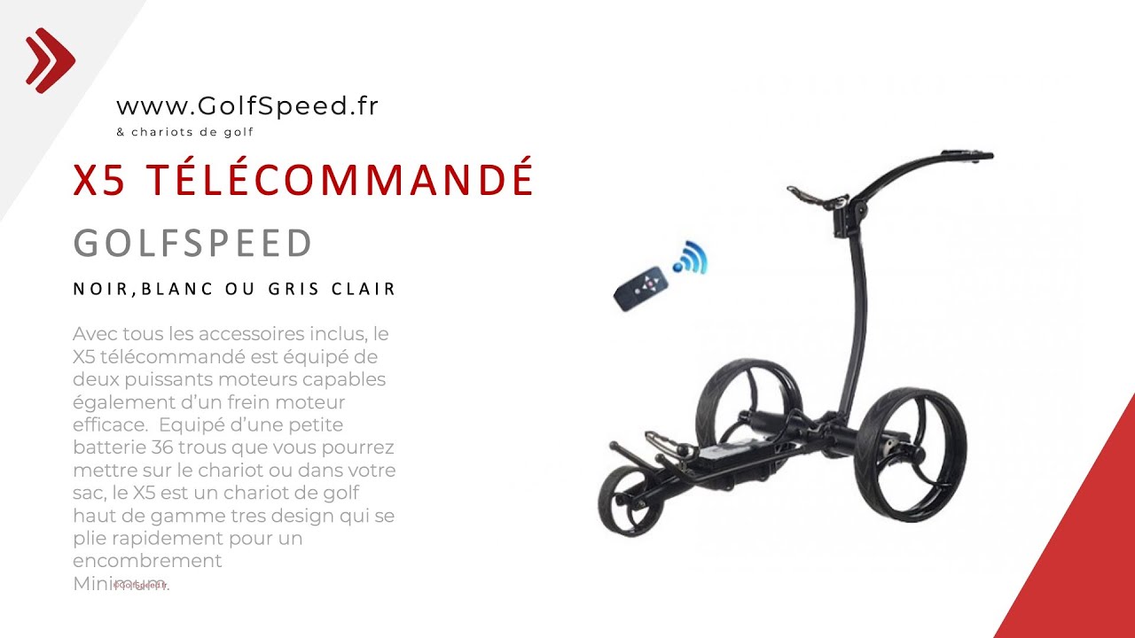 Chariot de golf X5  t&eacute;l&eacute;command&eacute; GolfSpeed