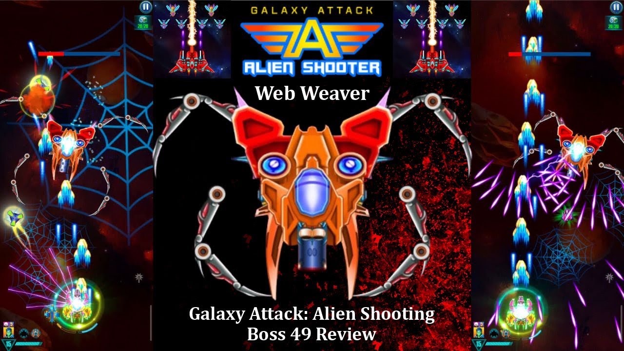 Galaxy Attack: Alien Shooting | New Boss Mode | New Boss 49 Web Weaver Only Review | By Apache Gamer