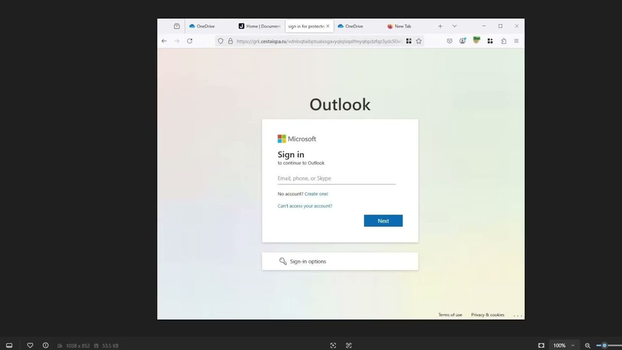 Reviewing a OneDrive Phishing Attack (Story\Analysis)