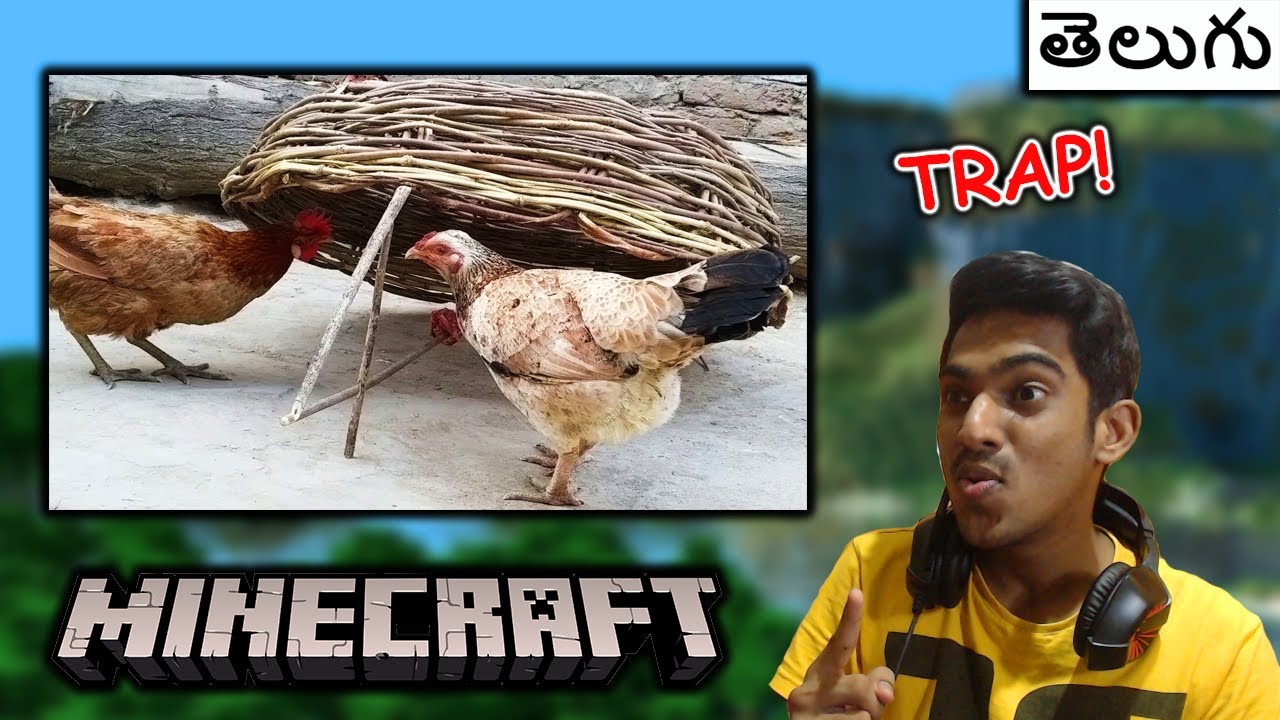 I made a Working Hen/Punju Trap in Minecraft {EASY} | CoolSandBoy | Telugu