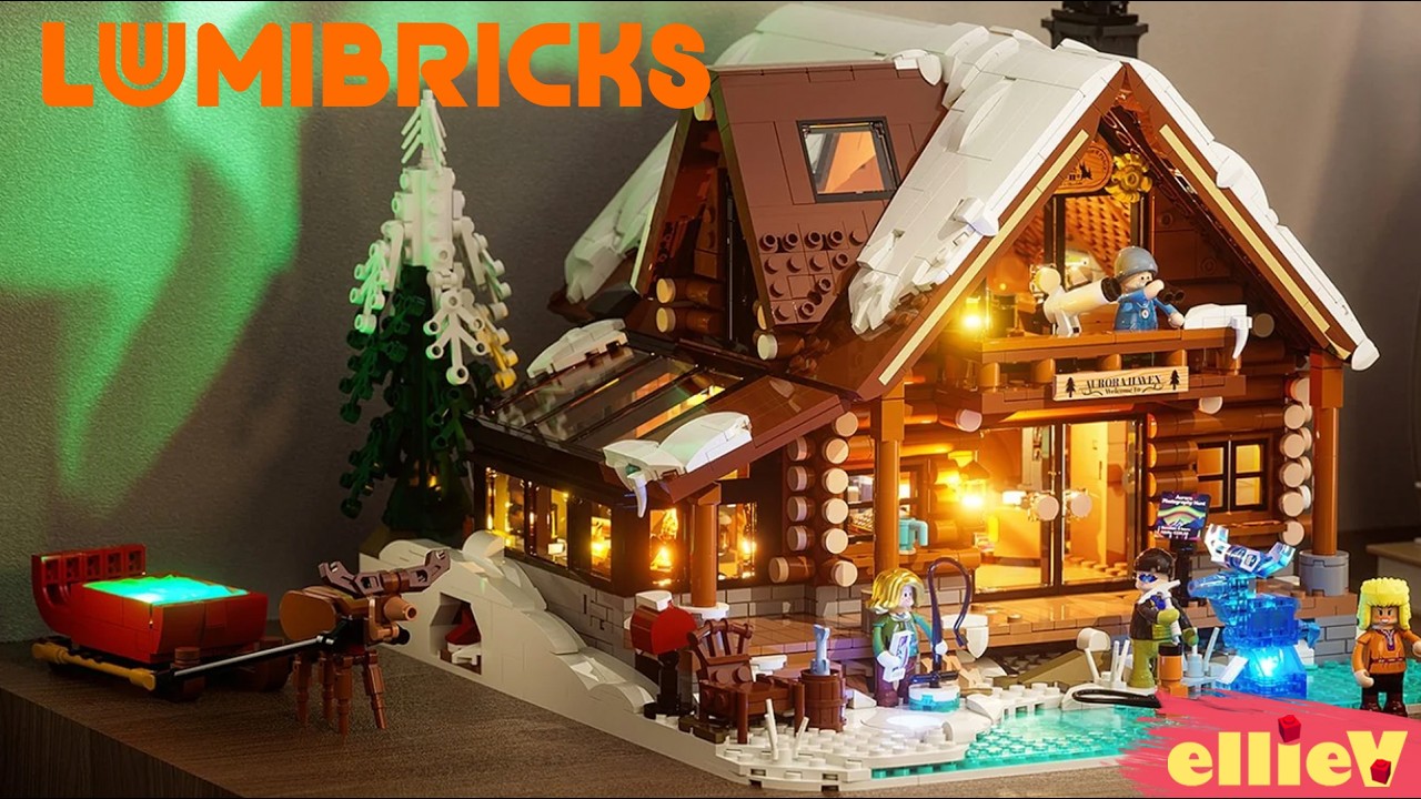 The PERFECT set for your Christmas Winter Village display | Lumibricks Aurora Cabin build & review