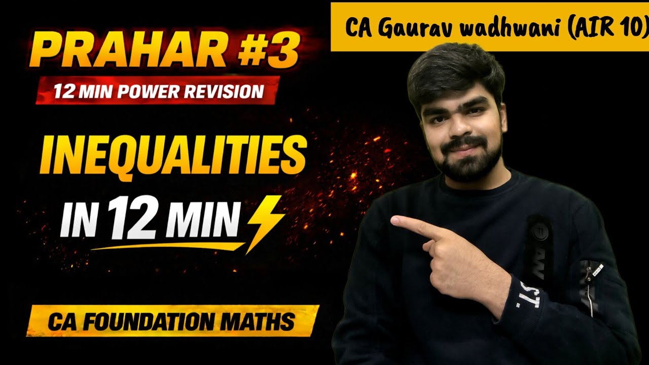 Inequalities in 12 Minutes ⚡ PRAHAR #3 | CA Foundation Maths
