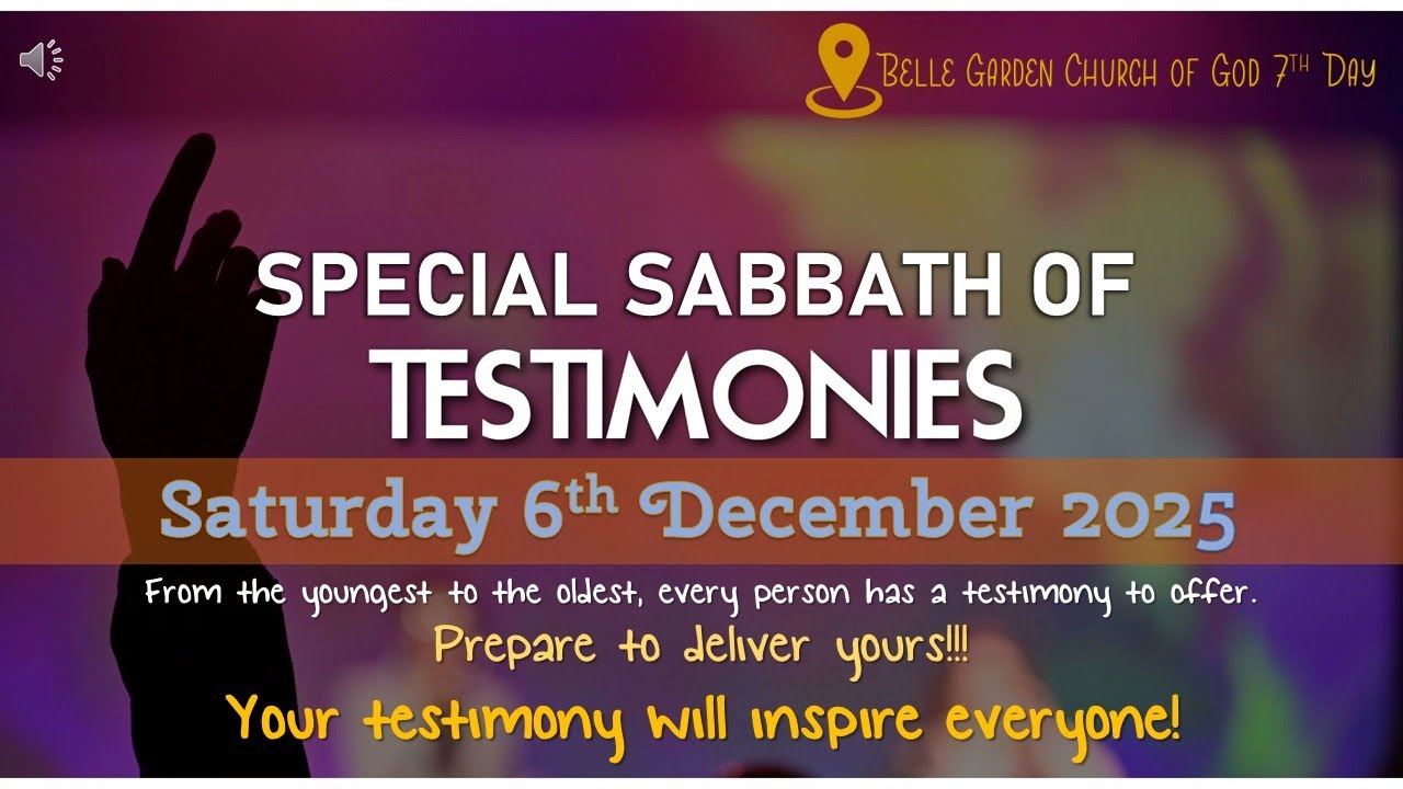 December 06, 2025 | Live Sabbath Worship | Belle Garden Church of God 7th Day