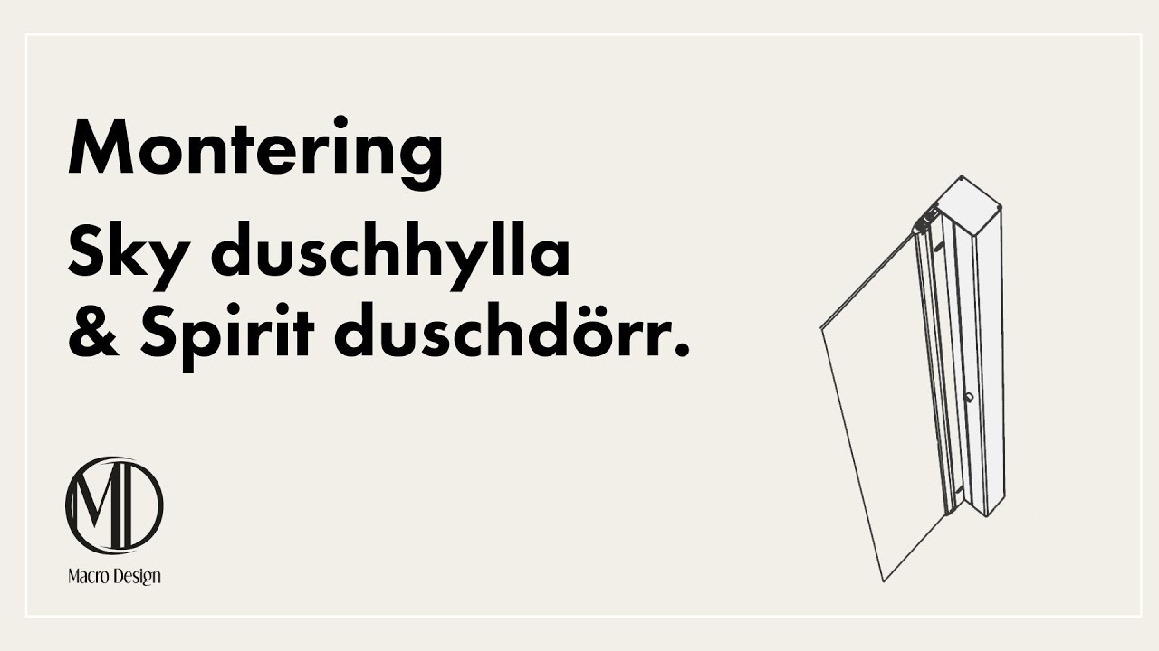 Montering Sky duschhylla och Spirit duschdörr från Macro Design