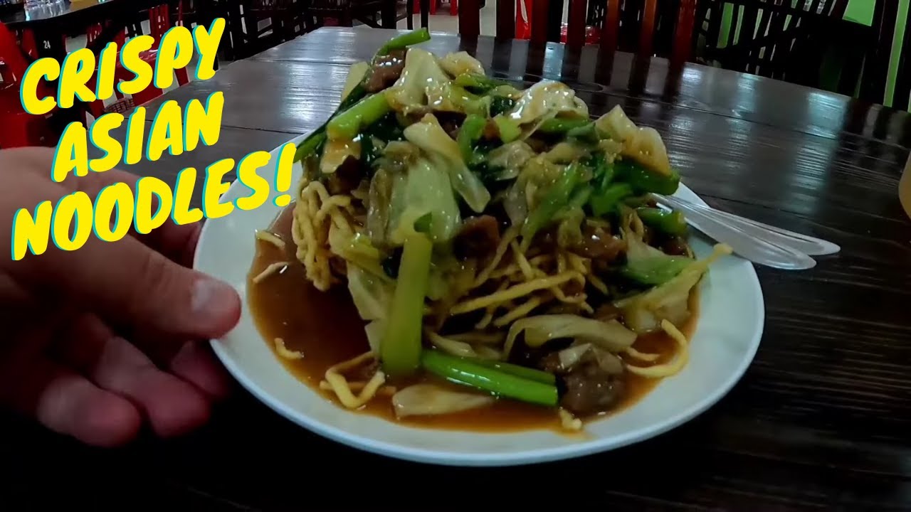 MUST TRY deep-Fried CRISPY Noodles With Beef & IRRESISTIBLE Garlic Chicken In Vientiane, Laos