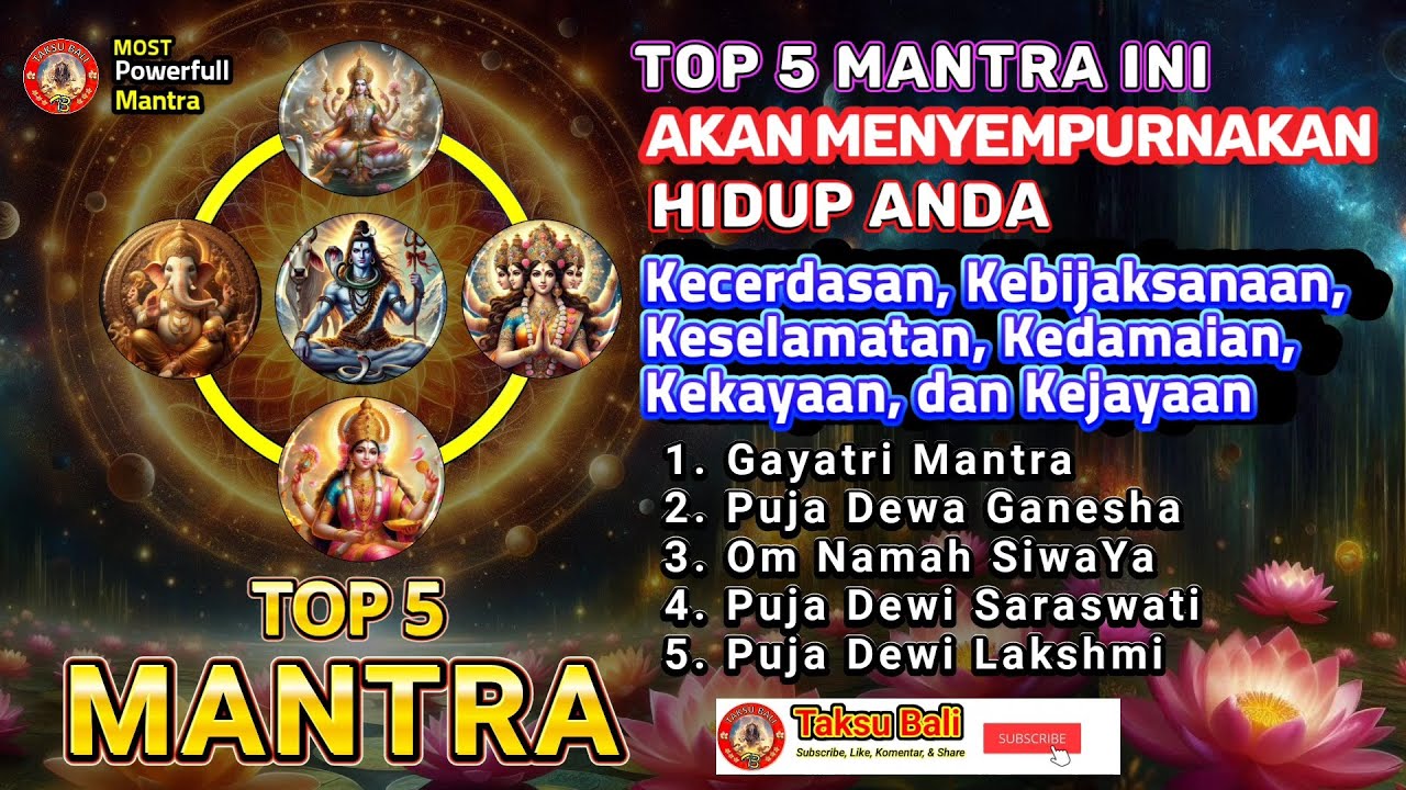 5 Mantra WAJIB untuk Menyempurnakan HIDUP ANDA!! Kecerdasan, Kebijaksanaan, Keselamatan, & Kekayaan
