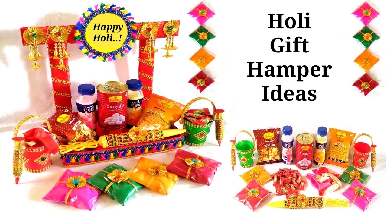 Holi Decoration Ideas/Holi Gift Hamper Ideas/Holi Gift Packing Ideas/Holi Festival Colour Platter