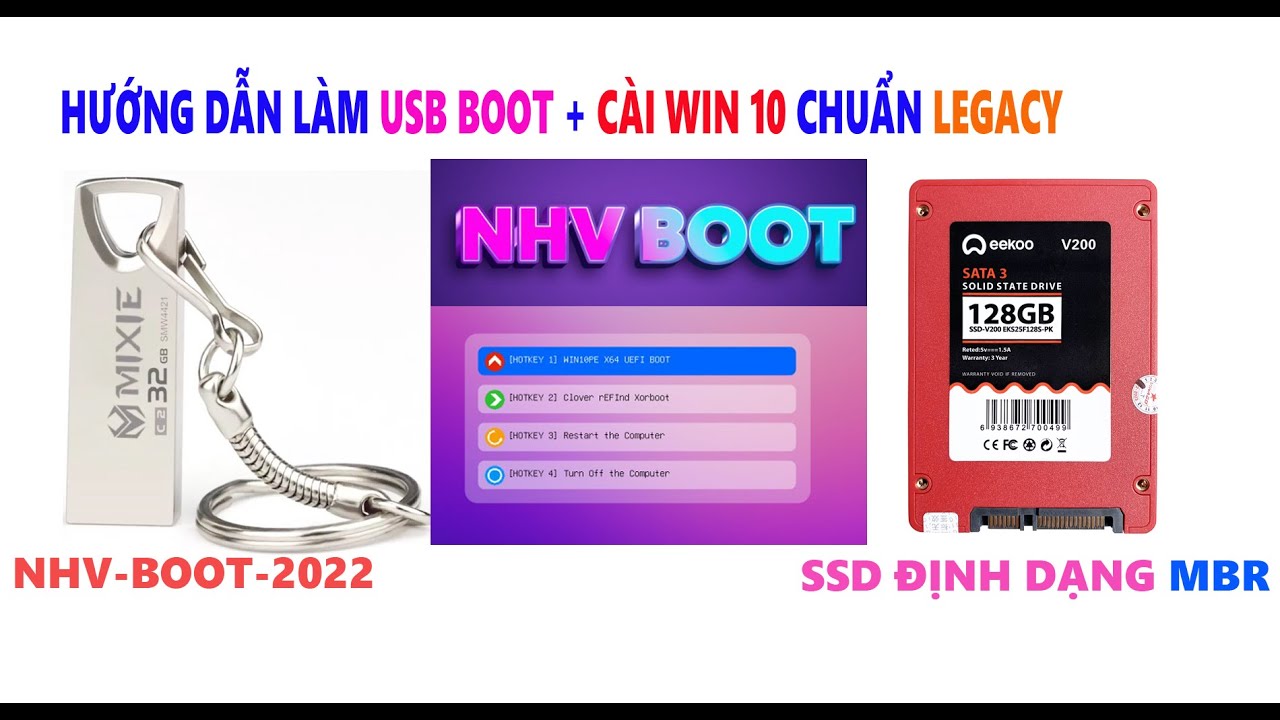 Hướng dẫn làm USB boot + Cài Win định dạng MBR chuẩn Legacy - Từ A đến Z- Chi tiết nhất 05/2022