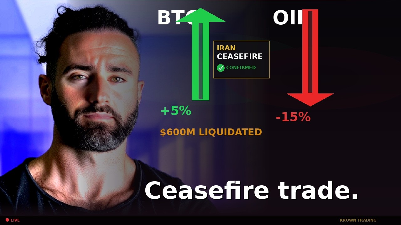 🚨 Oil Crashes 15%, Bitcoin & Gold Rips &mdash; The Iran Ceasefire Trade