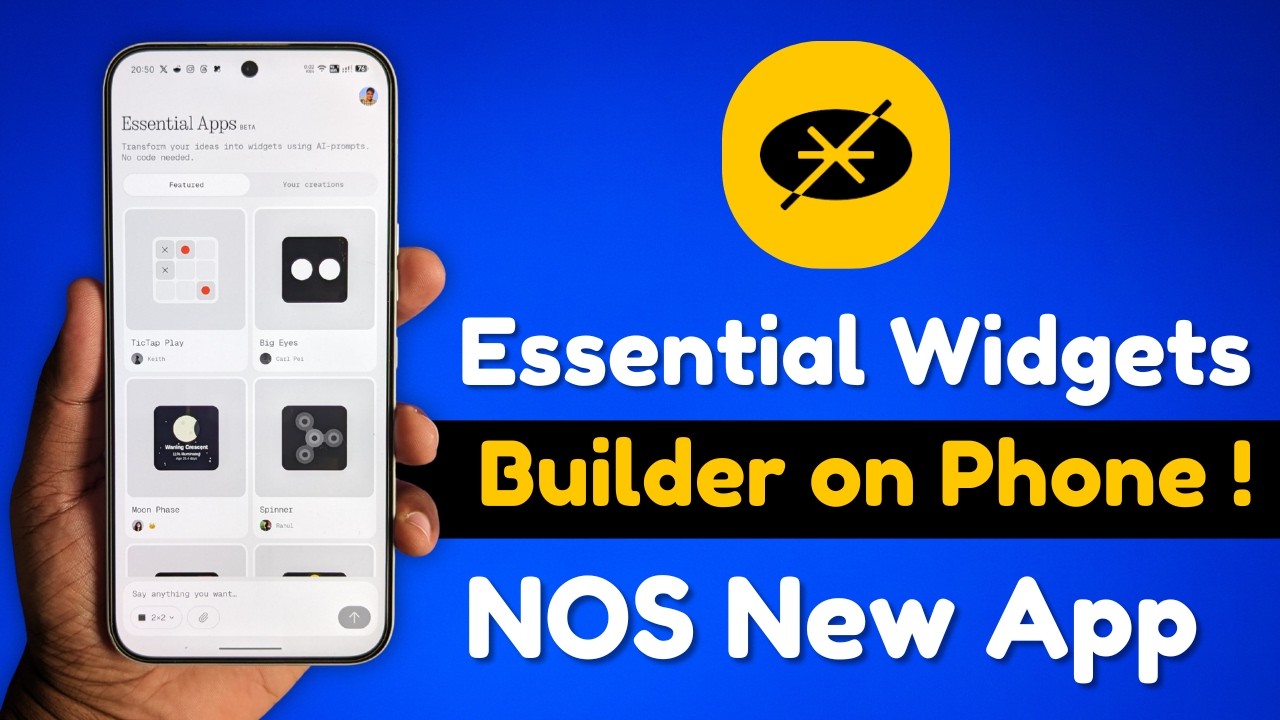 Nothing OS Essential Apps: AI Widget Builder on Phone is Amazing! 🚀