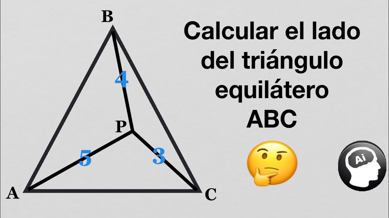 Puedes calcular el lado del triangulo equilátero ABC