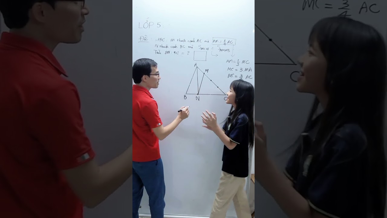 Toán lớp 5 - Luyện giải đề - Diện tích tam giác - Tỉ số