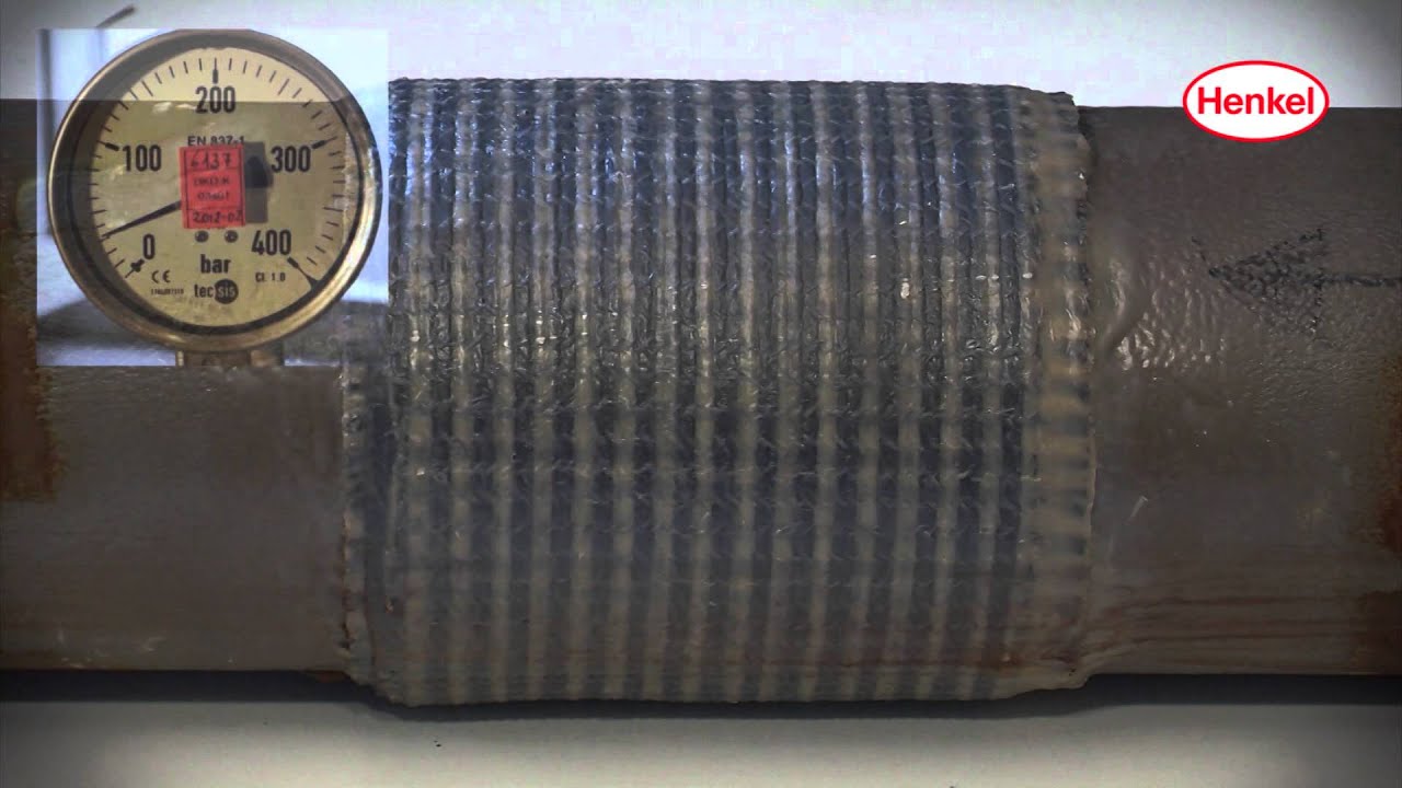 Loctite composite repair system - pipe repair. Pressure test of straight