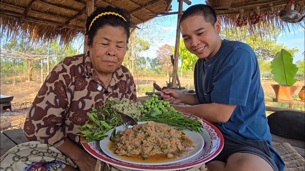 ลาบปลาตองกราย กินกับดอกสะเดาขมๆ ข้าวเกือบหมดหล่อง | อร่อยนัวร์