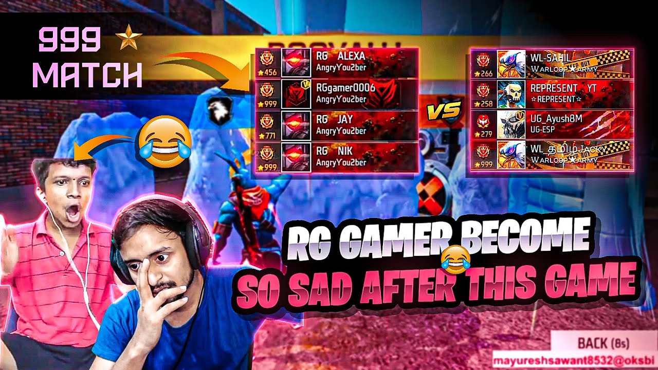 999 🌟 Most Intense Match 😳 RG Gamer Become Extreme Angry 😝🤣