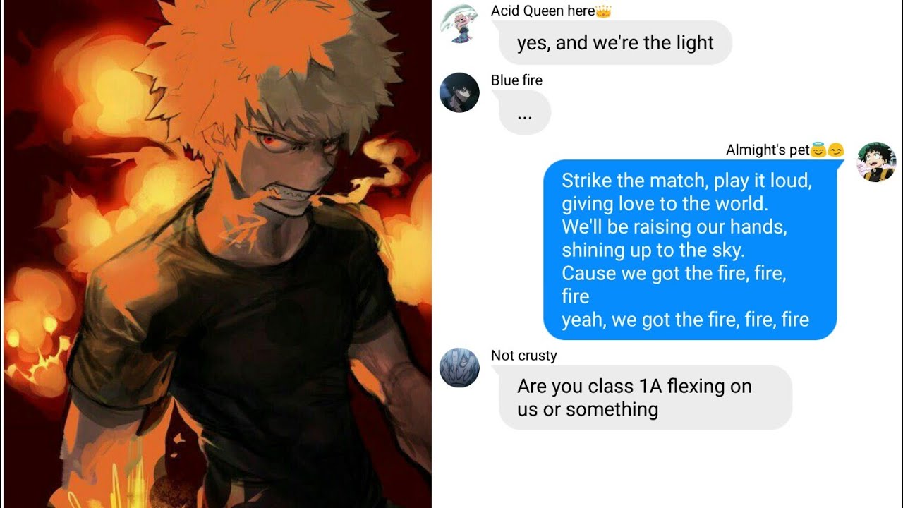 Burn MHA lyrics prank (The villains invaded class 1A group chat series)