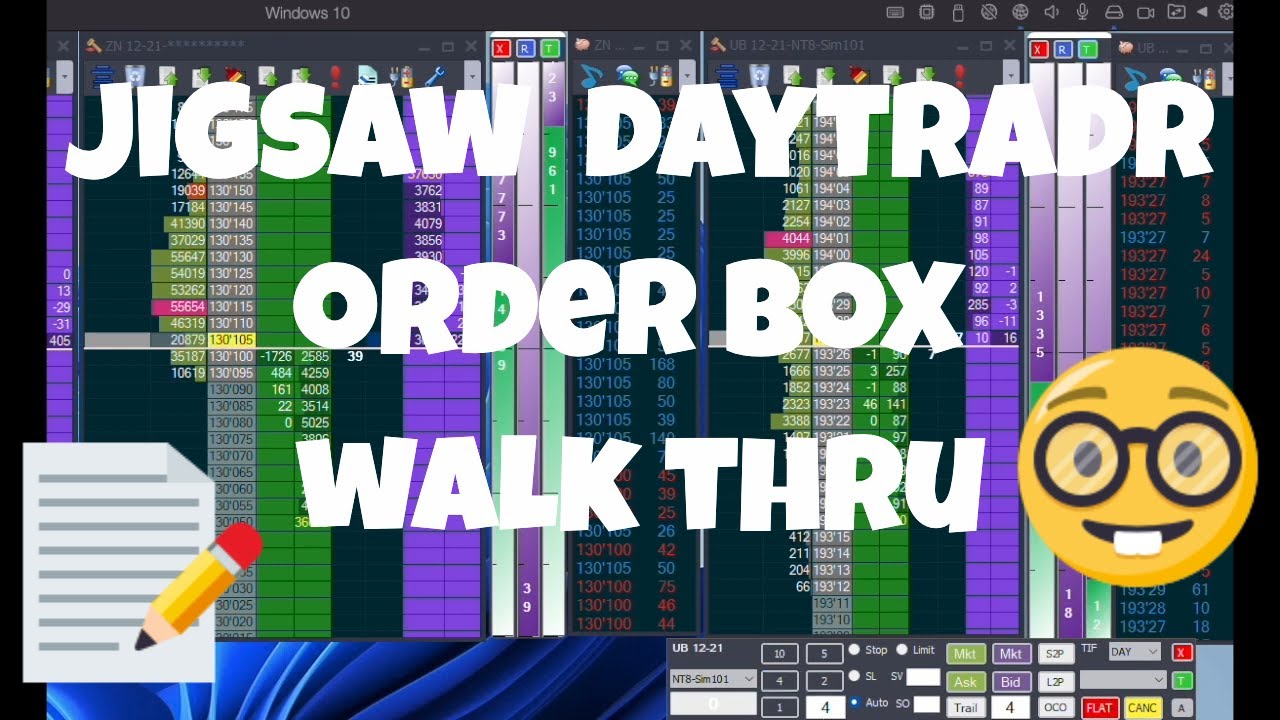 Jigsaw Daytradr — подробное объяснение поля ордеров (торгового окна)