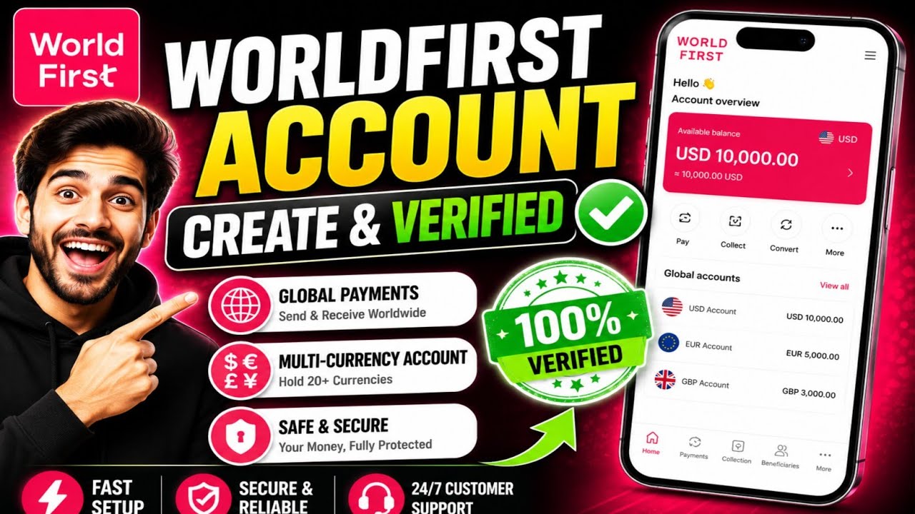 How to make worldfirst account | create verified worldfirst account | world first account open