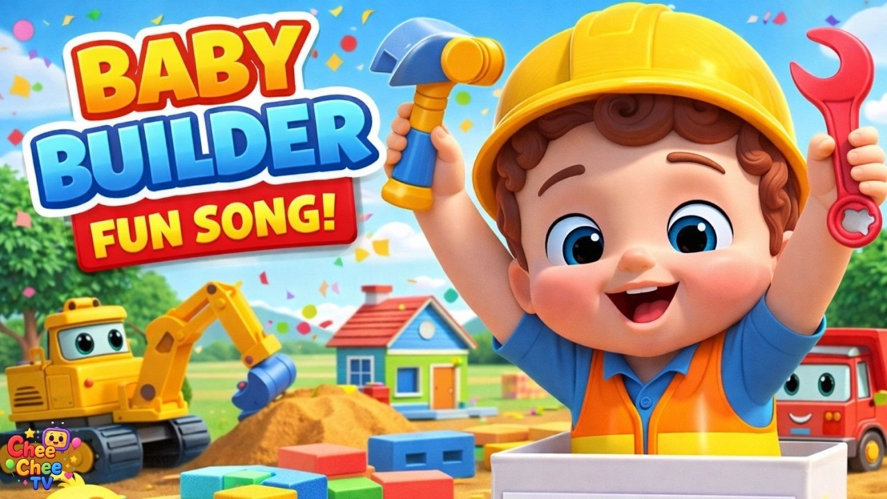 Baby Builder Construction Song & Nursery Rhymes | Fun Kids Song with Truck & Digger |  Chee Chee TV