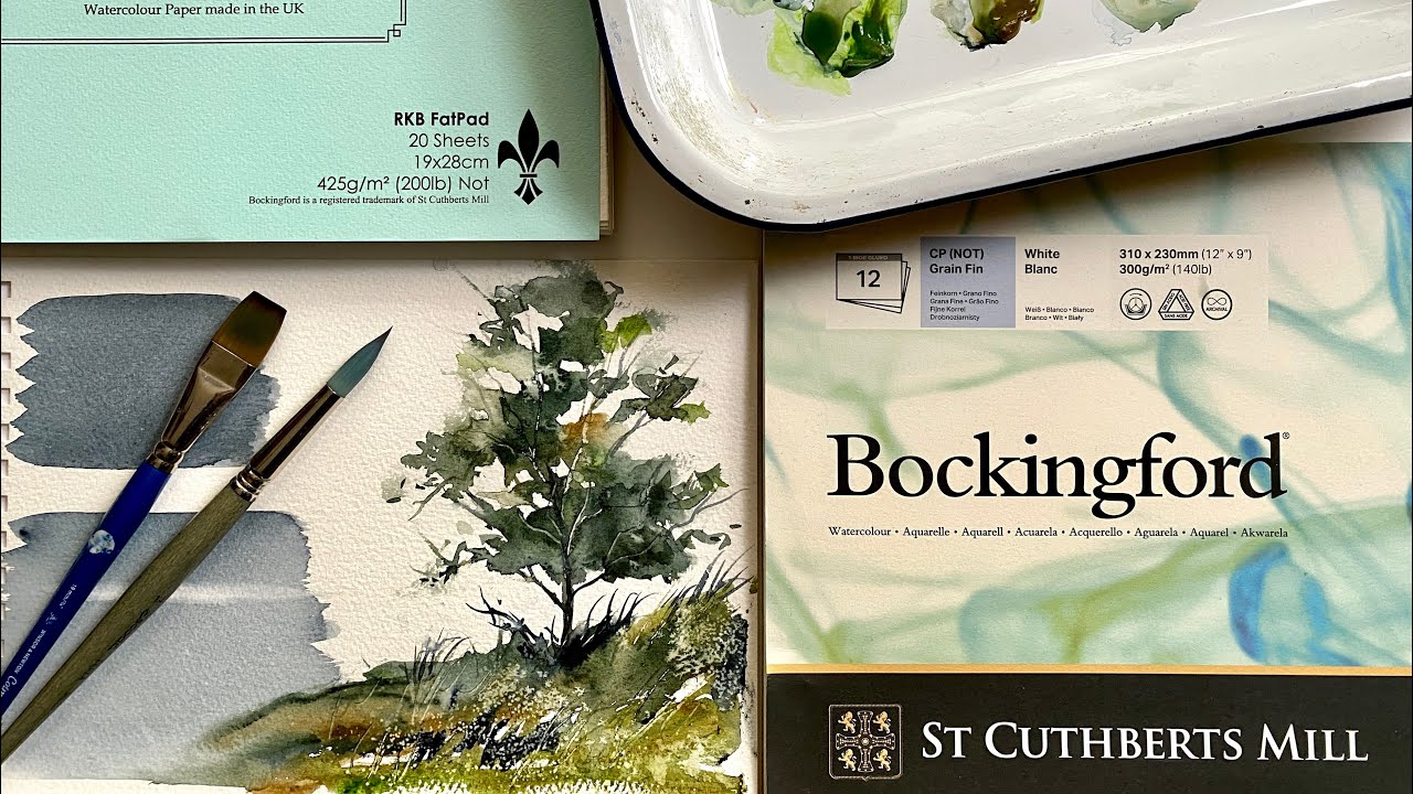 TESTING NEW PAPER! BOCKINGFORD Watercolor Landscape Painting Simple Beginners Watercolour Tutorial