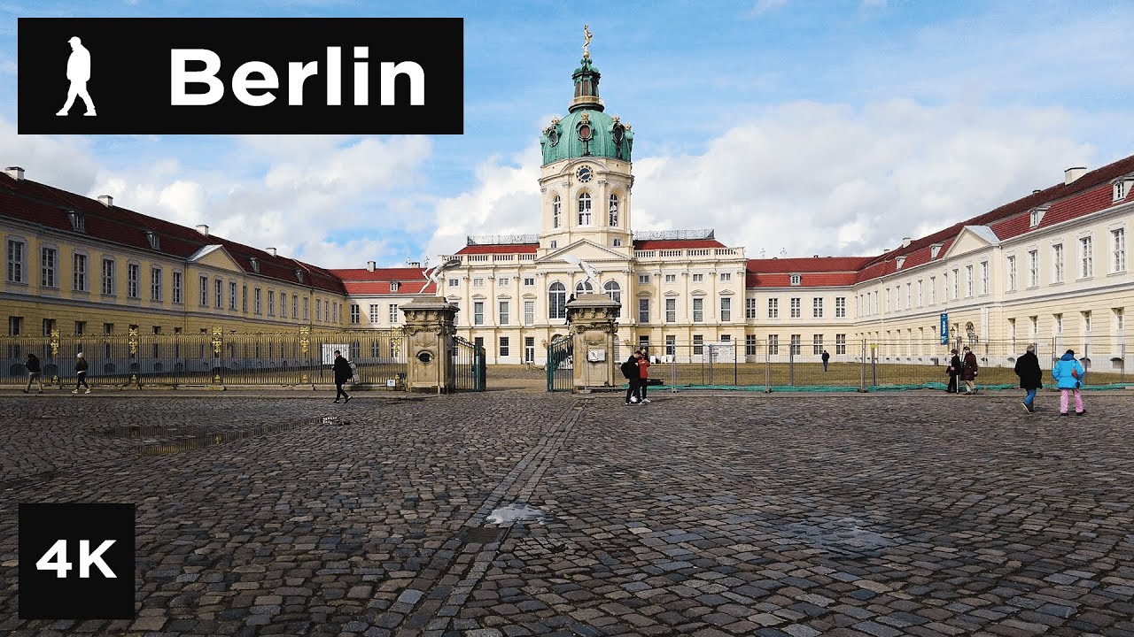 Berlin Sunshine walk from Bismarckstraße to Schloss Charlottenburg | Outside Walker | 4k