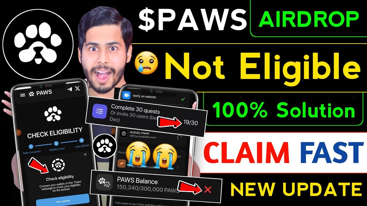 Paws Airdrop Not Eligible 😭 paws new update, paws airdrop check eligibility, paws quests, paws task